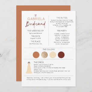 Bridesmaid Proposal Invitation & Information
