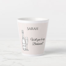 Bridesmaid Proposal Latte Mug | Champagne