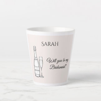 Bridesmaid Proposal Latte Mug | Champagne