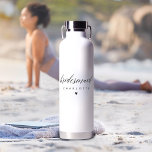 Bridesmaid Proposal Modern Script Bachelorette Water Bottle<br><div class="desc">This Bridesmaid Proposal Modern Script Bachelorette Water Bottle is a sleek and stylish gift, perfect for your bridal party. Featuring a black-and-white minimalist design with elegant script, it’s a chic bridesmaid proposal gift or party favour. Its simple, modern aesthetic makes it a practical yet fashionable keepsake for bachelorette celebrations and...</div>
