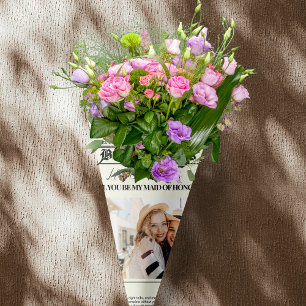 Bridesmaid Proposal Newspaper Bouquet Photo Wrapping Paper