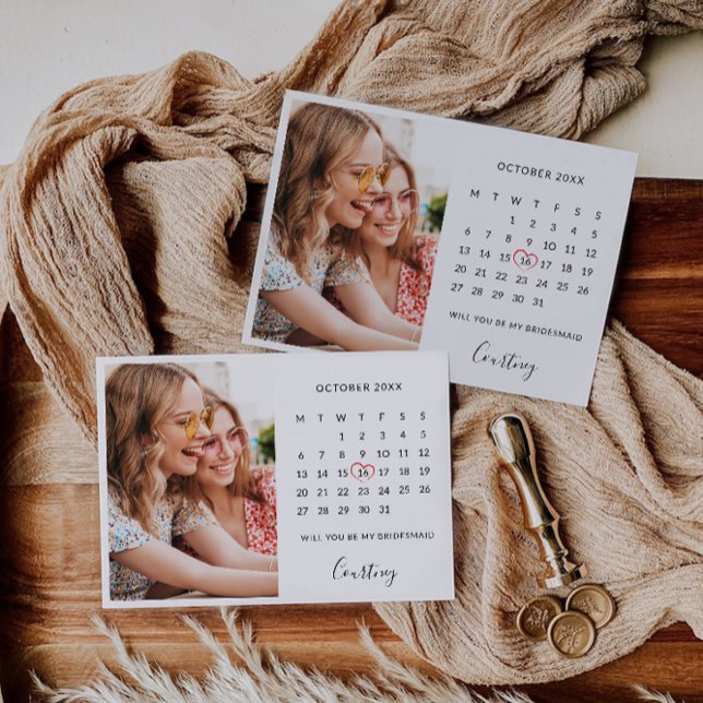 Bridesmaid Proposal Photo Calendar Template (Bridesmaid Proposal Photo Calendar Template)