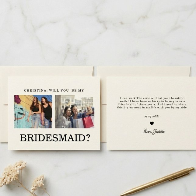Bridesmaid Proposal Photo  Card (Creator Uploaded)
