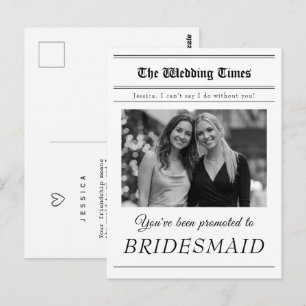 Bridesmaid Proposal Photo Newspaper Postcard