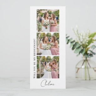 Bridesmaid Proposal Photo Strip Design Print Invitation