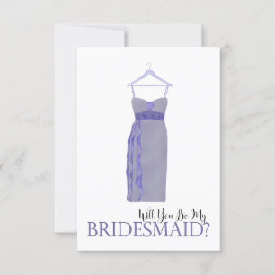 Bridesmaid Proposal Watercolor Dress Invitation