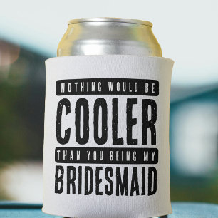 Bridesmaid Proposal White & Black Can Cooler