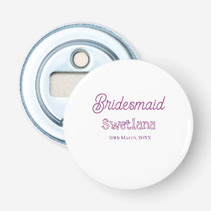 bridesmaid purple pink name date maid of honour ba bottle opener