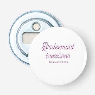 bridesmaid purple pink name date maid of honour ba bottle opener