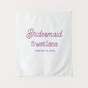 bridesmaid purple pink name date maid of honour ba tapestry