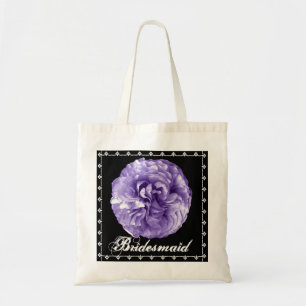 BRIDESMAID Purple Rose Lace Wedding Favour Bag