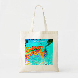 Bridesmaid rainbow-haired mermaid tote bag