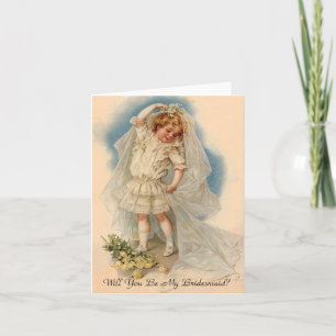 Bridesmaid Request Card Vintage Style Invitation