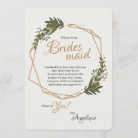 Bridesmaid Request Floral Card