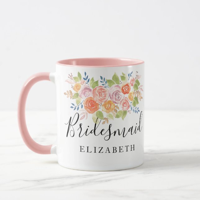 Bridesmaid Rose Bouquet Mug (Left)
