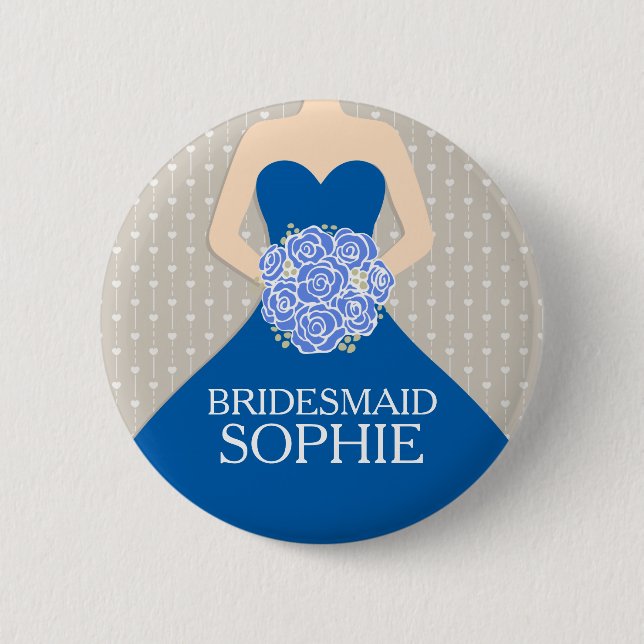 Bridesmaid royal blue dress named wedding pin (Front)