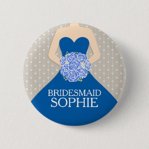 Bridesmaid royal blue dress named wedding pin