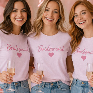 Bridesmaid Script Heart Tee for the Bride-to-Be