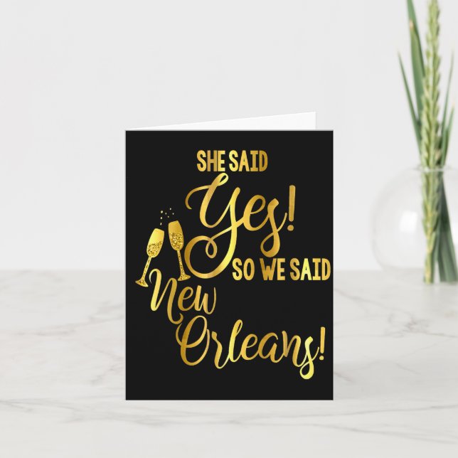 Bridesmaid Shirt Bachelorette She Said Yes We New  Card (Front)