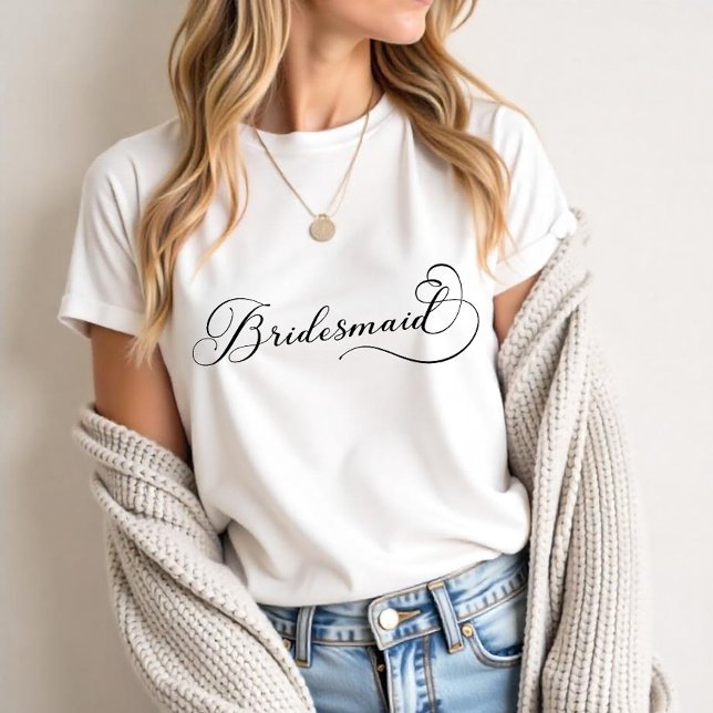 Bridesmaid Shirt – Script Wedding Party Tee (Wedding Party Tee - Bridesmaid)