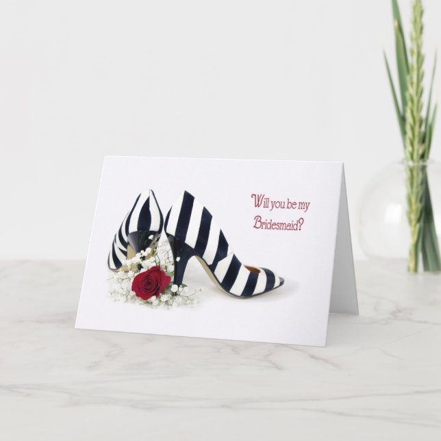 Bridesmaid Shoes and Rose Invitation (Front)