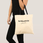 Bridesmaid Simple Minimalist Modern Black Custom Tote Bag<br><div class="desc">Bridesmaid Simple Minimalist Modern Black Custom Tote Bag</div>