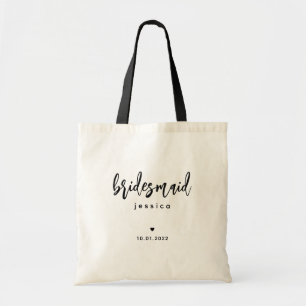 Bridesmaid Simple Stylish Modern Script Tote Bag