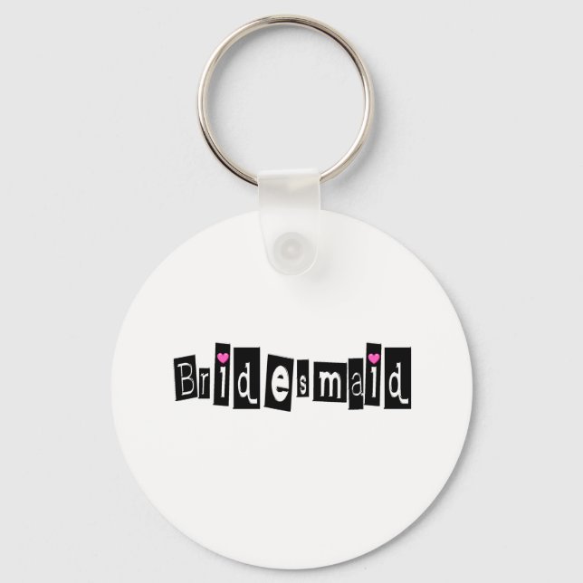 Bridesmaid (Sq Blk) Key Ring (Front)