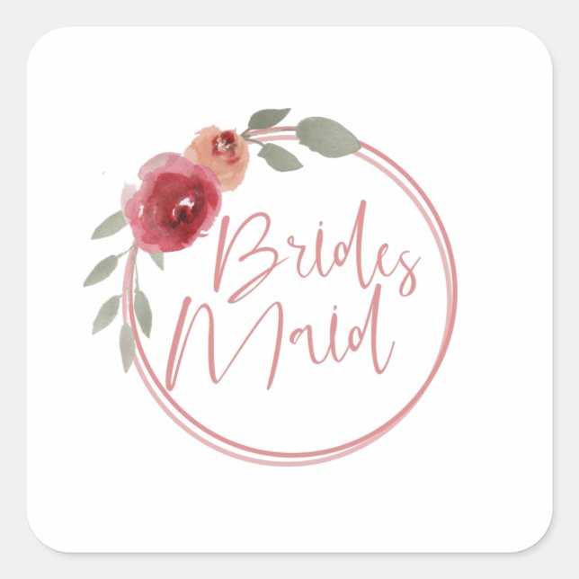 Bridesmaid Square Sticker (Front)