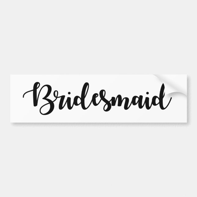 Bridesmaid Sticker Simple Handwritten Font (Front)