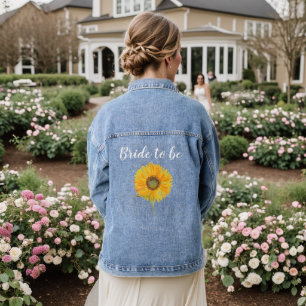 Bridesmaid Sunflower Country Wedding Bachelorette  Denim Jacket