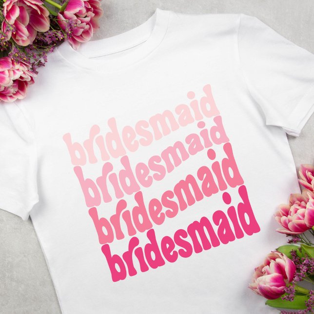 Bridesmaid T-shirt, cute retro pink T-Shirt (Creator Uploaded)