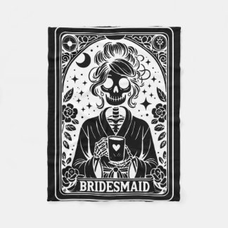 Bridesmaid Tarot Card Bride Coven Gothic Bachelore Fleece Blanket