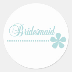 Bridesmaid Teal Elegance Classic Round Sticker