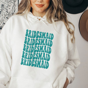Bridesmaid Teal Personalised Matching Bridal Party Hoodie