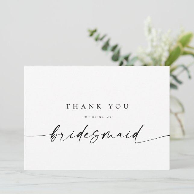 Bridesmaid Thank You Card | Modern Minimalist (Standing Front)