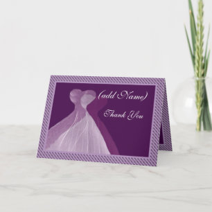 Bridesmaid Thank You - Double PURPLE Gowns Card