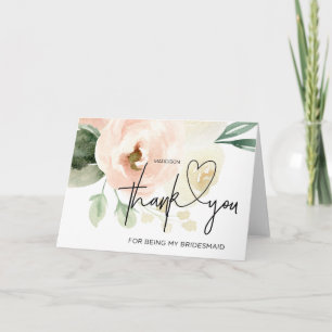 Bridesmaid Thank You Gift Wedding From Bride Pink Card