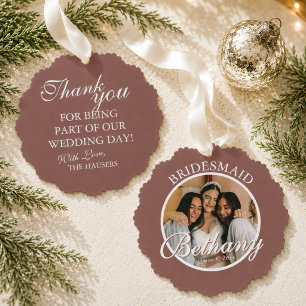 Bridesmaid Thank You Keepsake Wedding Tree Decoration Card