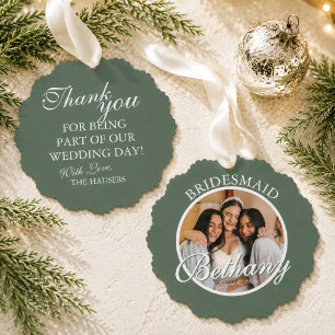 Bridesmaid Thank You Keepsake Wedding Tree Decoration Card