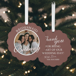 Bridesmaid Thank You Keepsake Wedding Tree Decoration Card