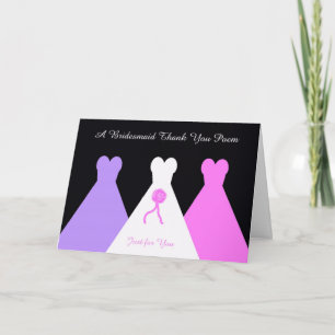 Bridesmaid Thank You Poem Card