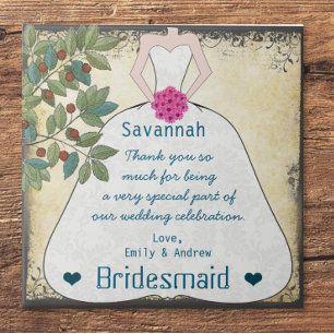 Bridesmaid Thank You Tile Gown with Tree Swirls