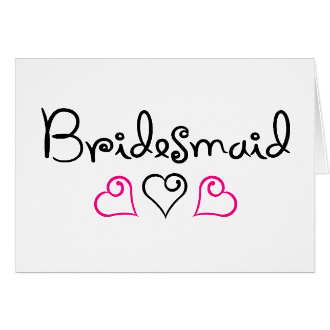 Bridesmaid Three Hearts (Front Horizontal)