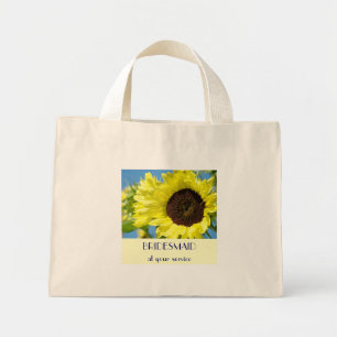 BRIDESMAID Tote Bag gift At your service Sunflower