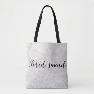 Bridesmaid Tote Bag Lace Canvas