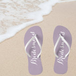Bridesmaid Trendy Mauve Colour Jandals<br><div class="desc">Gift your wedding bridesmaids with these stylish bridesmaid flip flops that are a trendy mauve/pale purple colour along with white,  stylised script to complement your similar wedding colour scheme. Select foot size along with other options. You may customise your flip flops to change colour to your desire.</div>