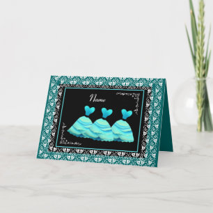 BRIDESMAID - TURQUOISE Gowns and TEAL Trim Invitation