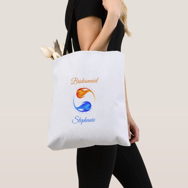 Bridesmaid-Twin Flame Wedding Theme- Tote Bag (Close Up)