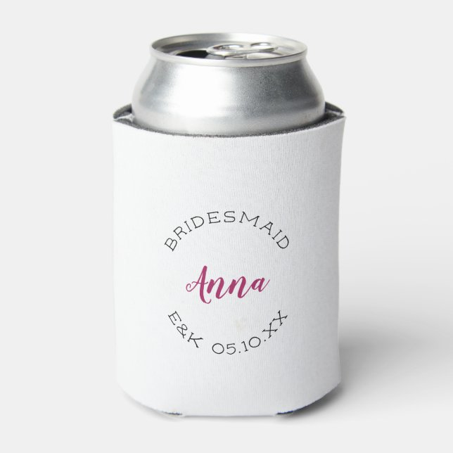Bridesmaid Typographic Can Cooler (Can Front)